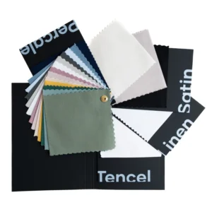 Bettwäsche Stoffmuster Perkal, Satin, Baumwolle, Leinen und Tencel