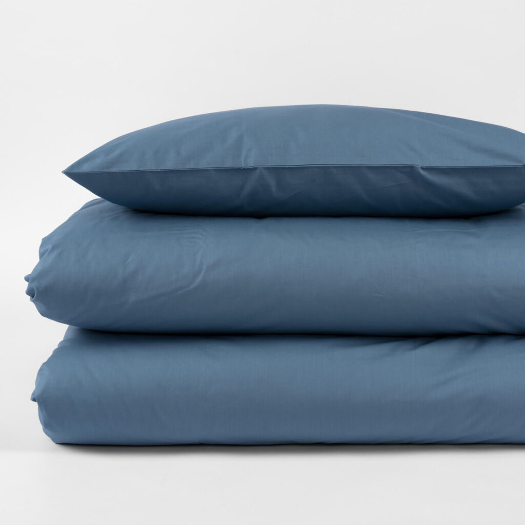 Perkal Bettwäsche Denim Graublau Baumwolle VON SCHÜTZ
