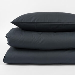 Pościel perkalowa z bawełny w kolorze grafitowej ciemnej szarości VON SCHÜTZ