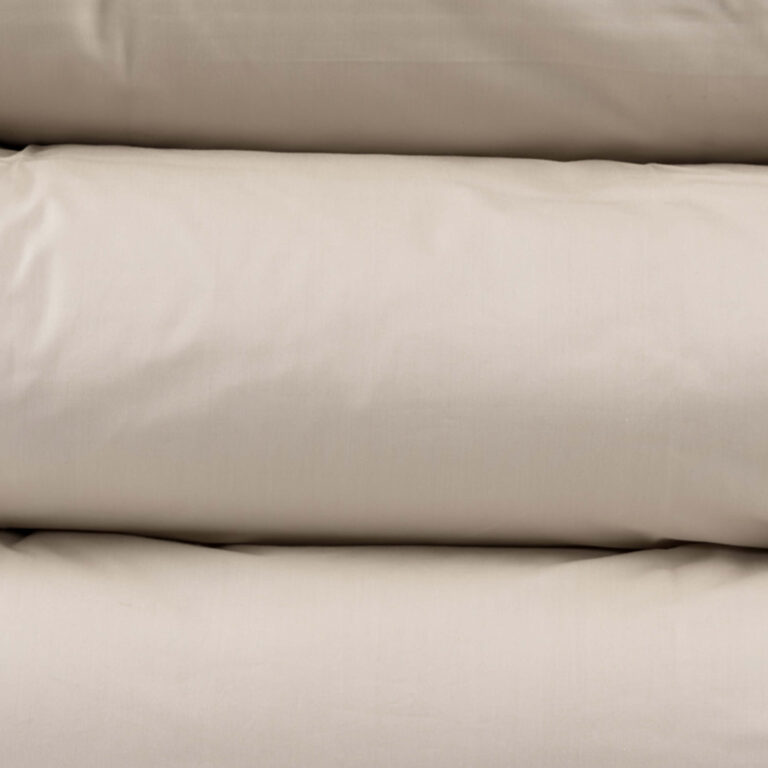 Percale Fitted Sheet Cream Light Beige Cotton VON SCHÜTZ