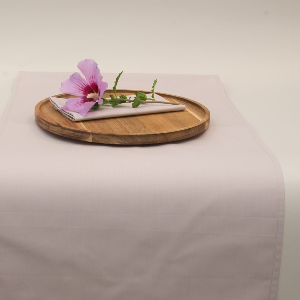 Tischläufer Stoffservietten 7 Stk. Set Baumwolle Kirschblüte Rosa VON SCHÜTZ