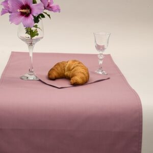 Tischläufer Stoffservietten 7 Stk. Set Baumwolle altrosa VON SCHÜTZ