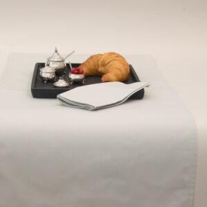 Tischläufer Stoffservietten 7 Stk. Set Baumwolle hellgrau VON SCHÜTZ